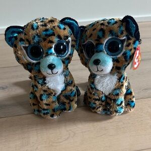 Ty Silk Cobalt Leopard Plush